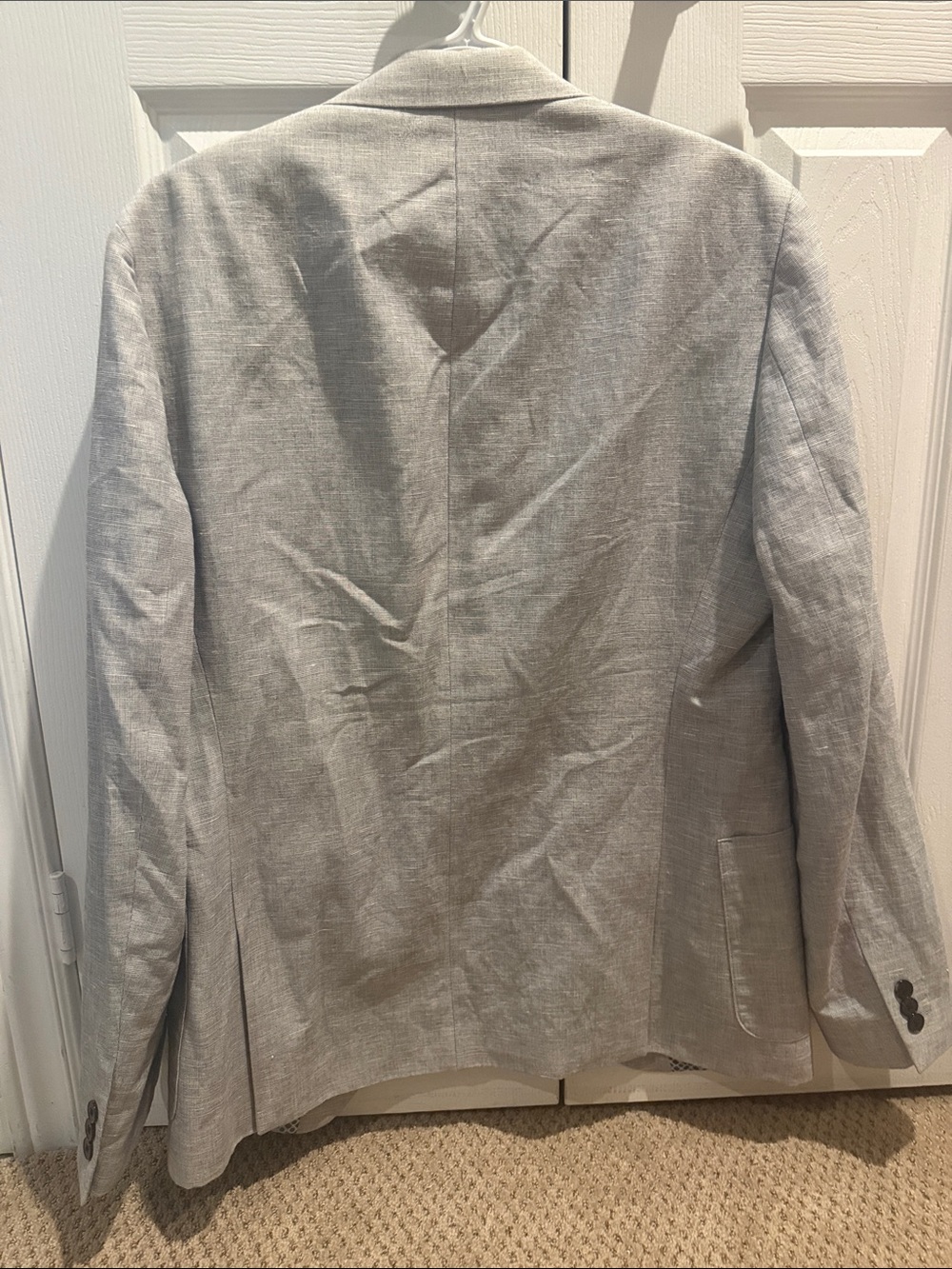 RW&CO. Light Gray Men's Linen-Blend Blazer - Two-Button Sport Coat - Picture 3 of 3